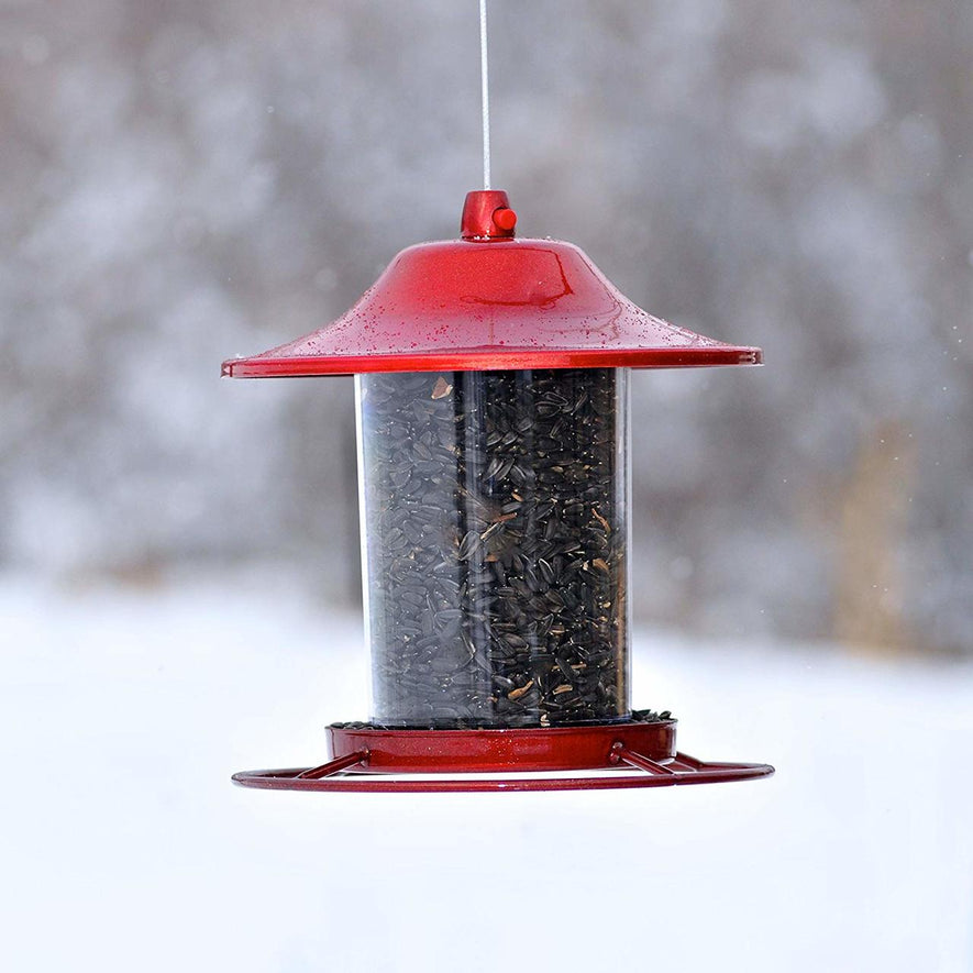 Red Sparkle Panorama Bird Feeder