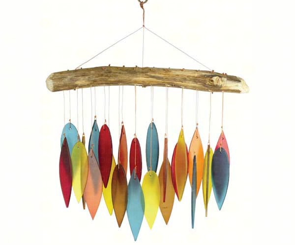 Santa Fe Colors Leaves & Driftwood Glass Chime