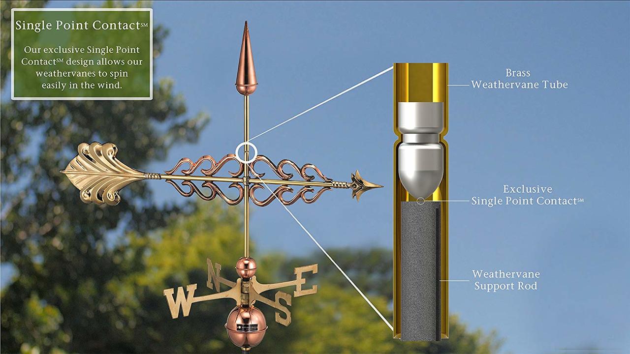 Smithsonian Arrow Weathervane, Polished Copper