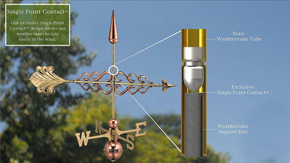 Smithsonian Arrow Weathervane, Polished Copper