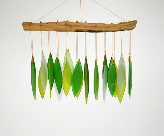 Spring Leaves & Driftwood Glass Chime