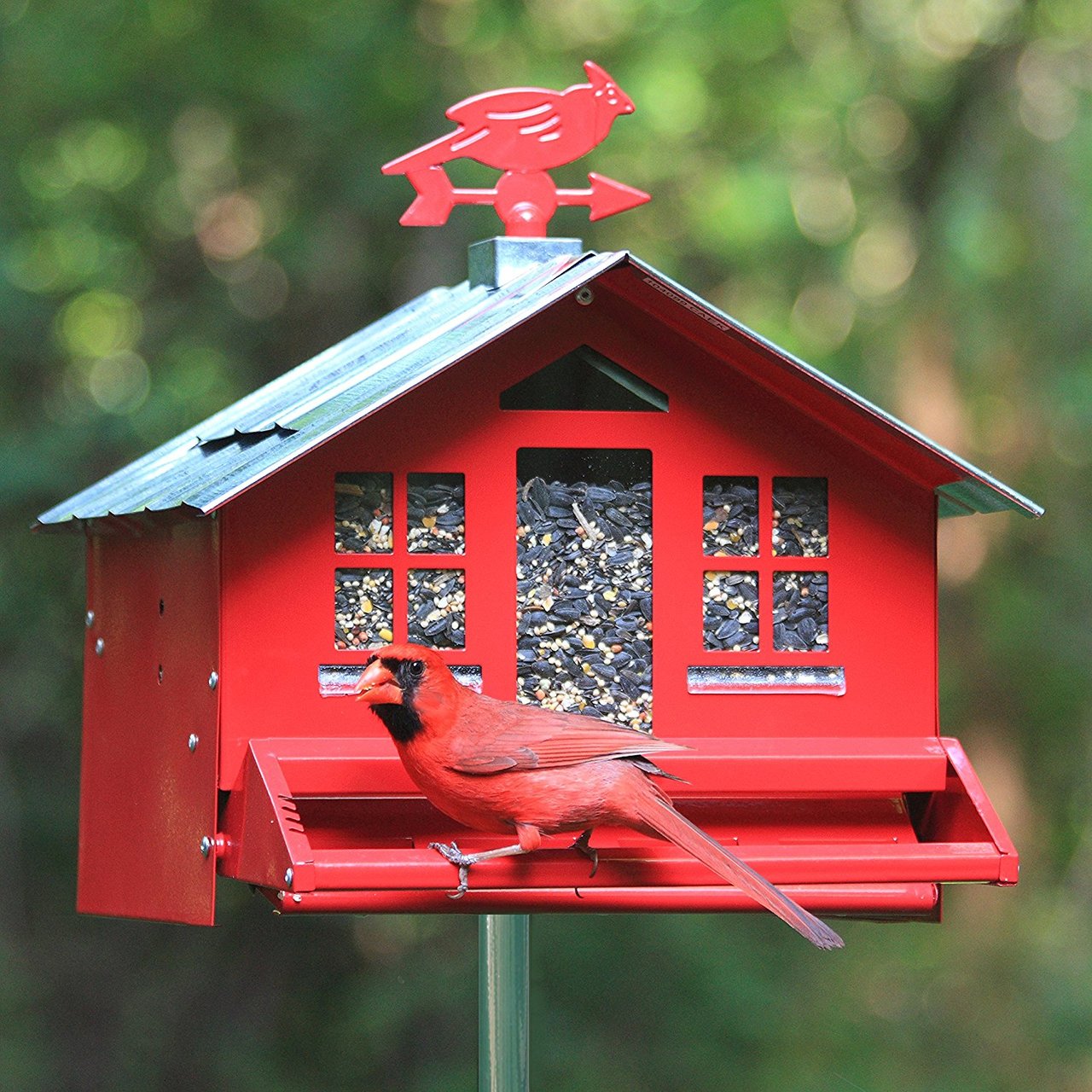 Squirrel Be Gone II Country House Bird Feeder with Weathervane