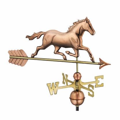 Trotting Horse Weathervane, Polished Copper