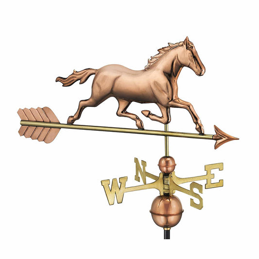 Trotting Horse Weathervane, Polished Copper